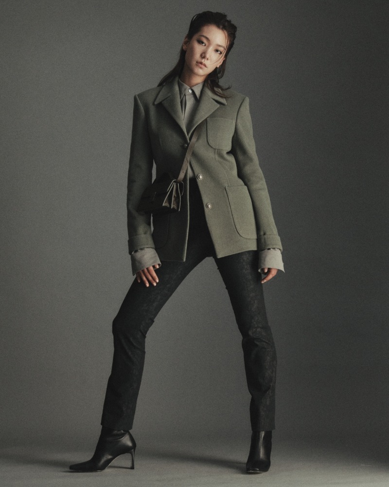 OLIVE GREEN 3-BUTTON JACKET
